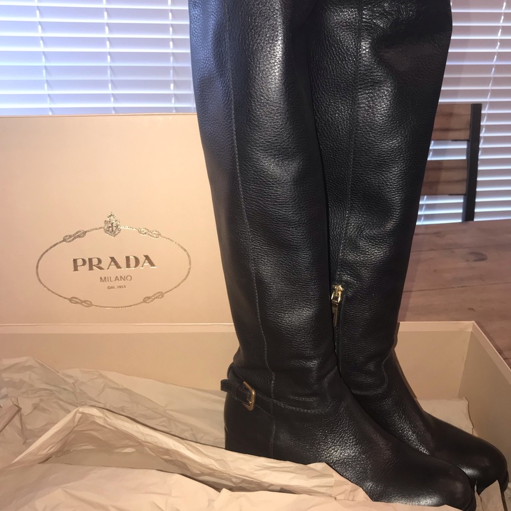 Prada leather boots